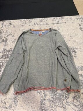 Zenfari Light Blue Knit Pullover with Pink Edge